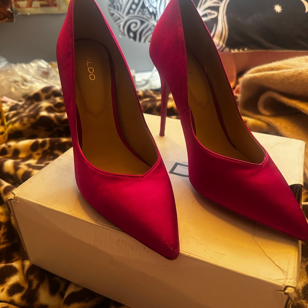 BNIB Aldo Pink ALEANI Silk Stiletto Heels